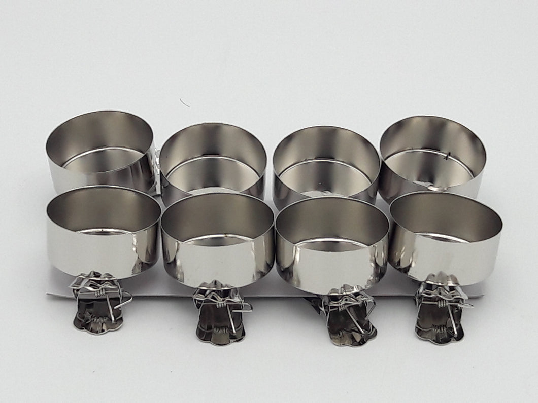 Kerzenhalterclip Metall für Rechaud Kerzen, Silber