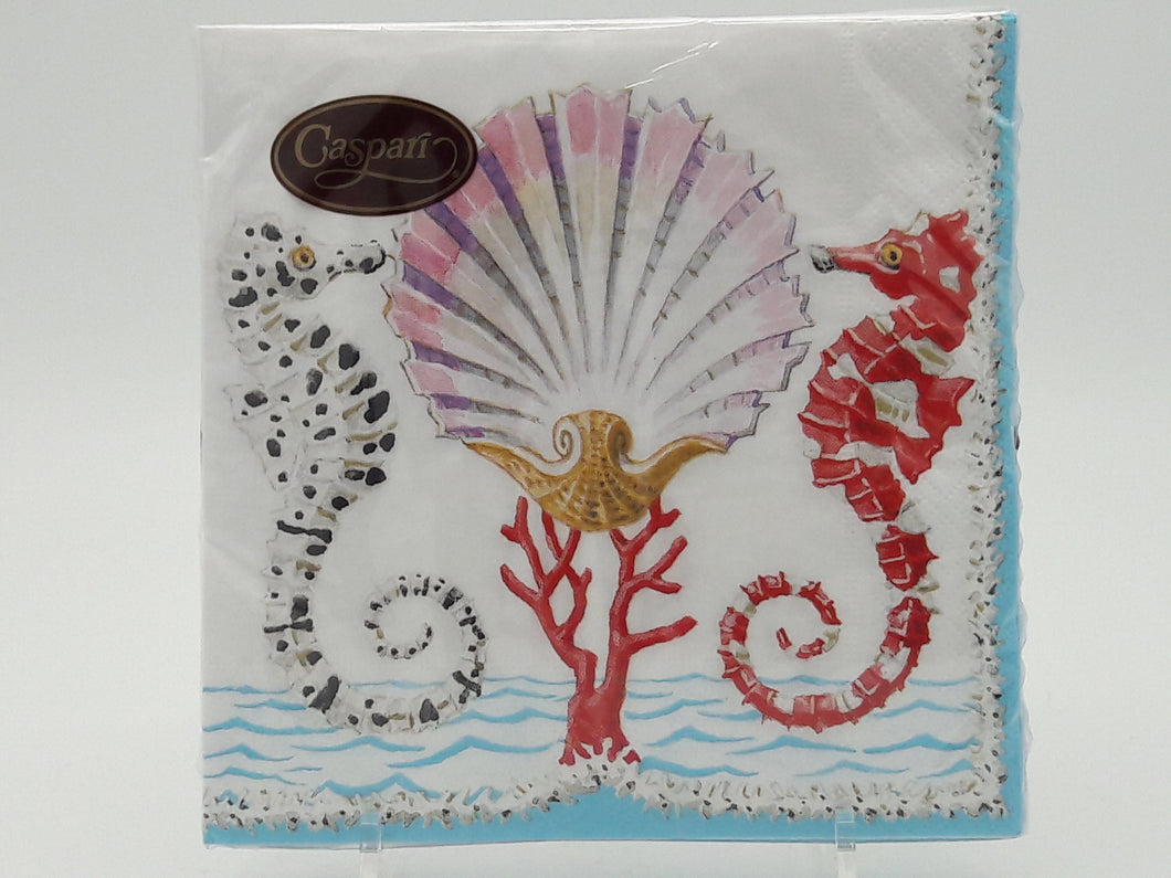 Serviette Lunch 33 x 33cm Seahorses and Shell